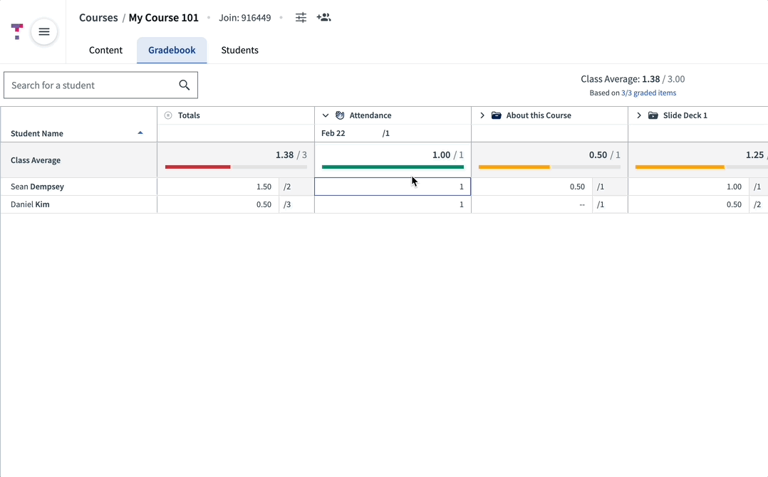 Educator: Attendance