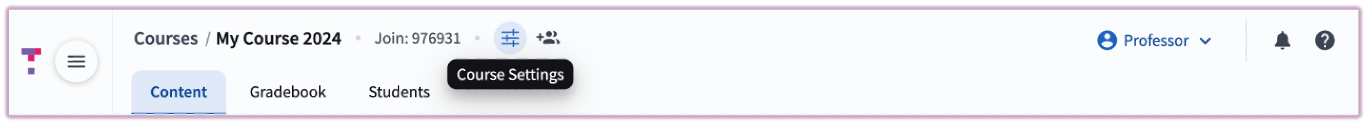 Image: Course Settings Icon